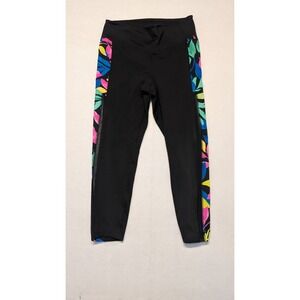 Victoria's Secret Pink Ultimate High Waist 7/8 Legging Black Tropical Sz L